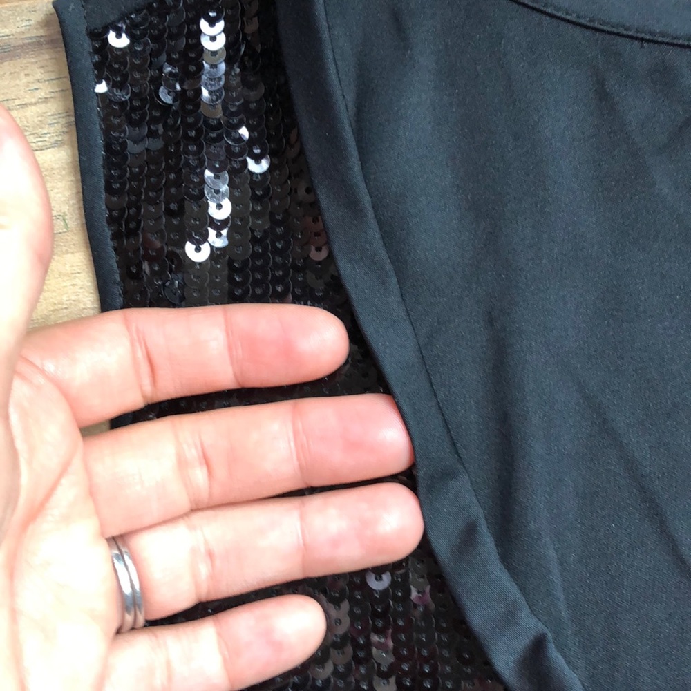Elie Tahari Black Sequin Sleeveless Blouse S - Picture 4 of 6